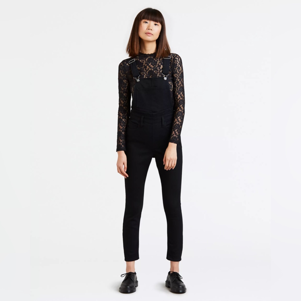 Levi’s Skinny Overalls In Soft Black Size 27 Nwt